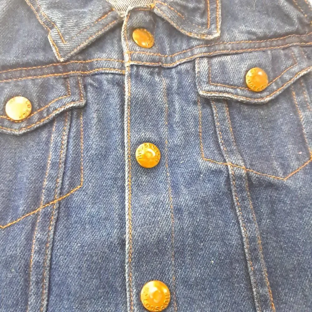 Vintage Hopscotch Denim Vest Size 24 Months dark Jean biker toddler‎ kids youth